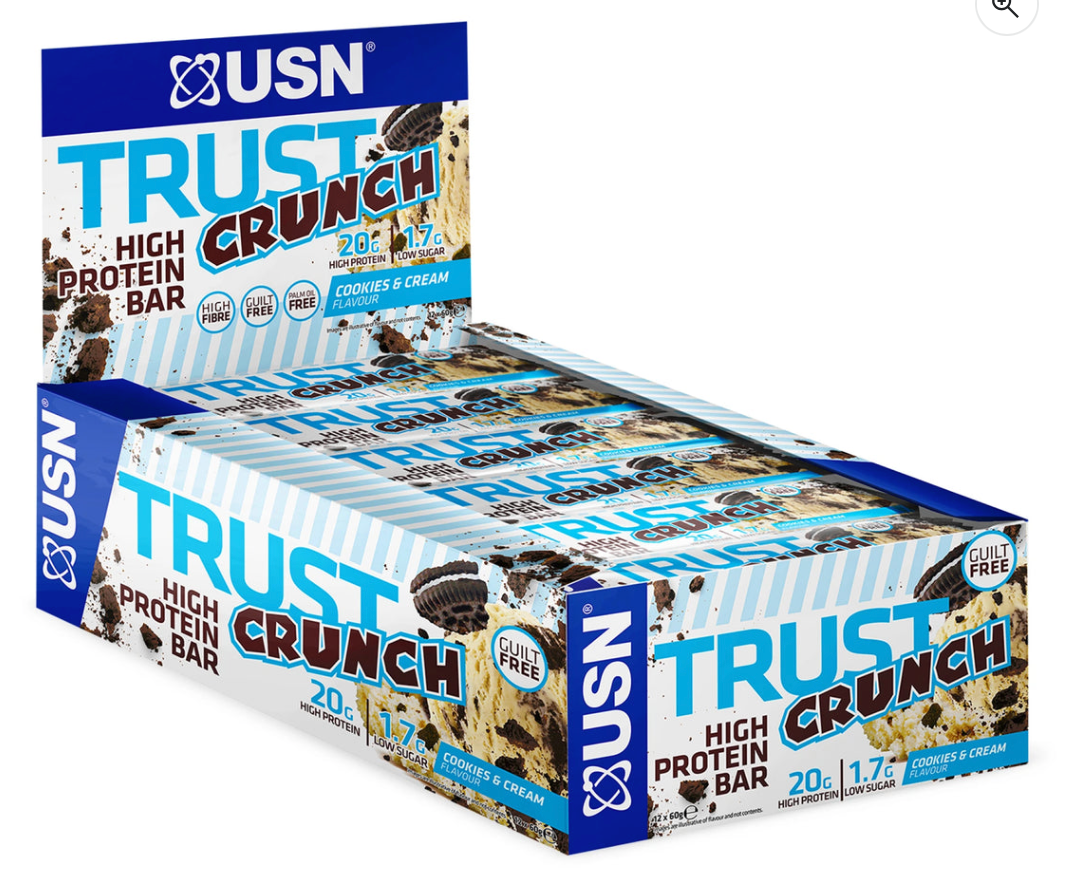USN Trust Crunch Bars 12x60g Cookies & Cream