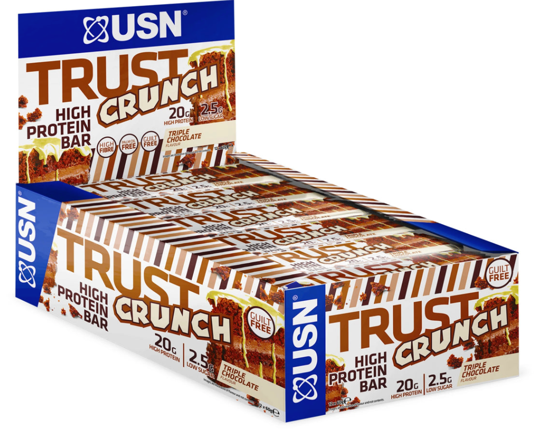 USN Trust Crunch Bars 12x60g Triple Chocolate