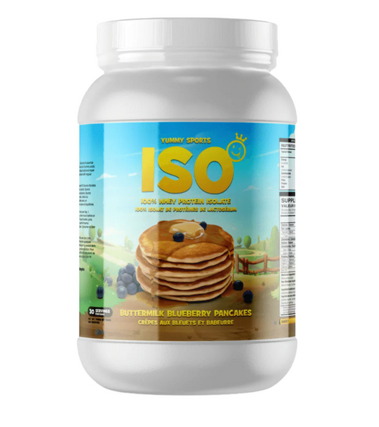 Yummy Sports ISO Tub 30 Serv 960g Buttermilk Blueberry Pancake