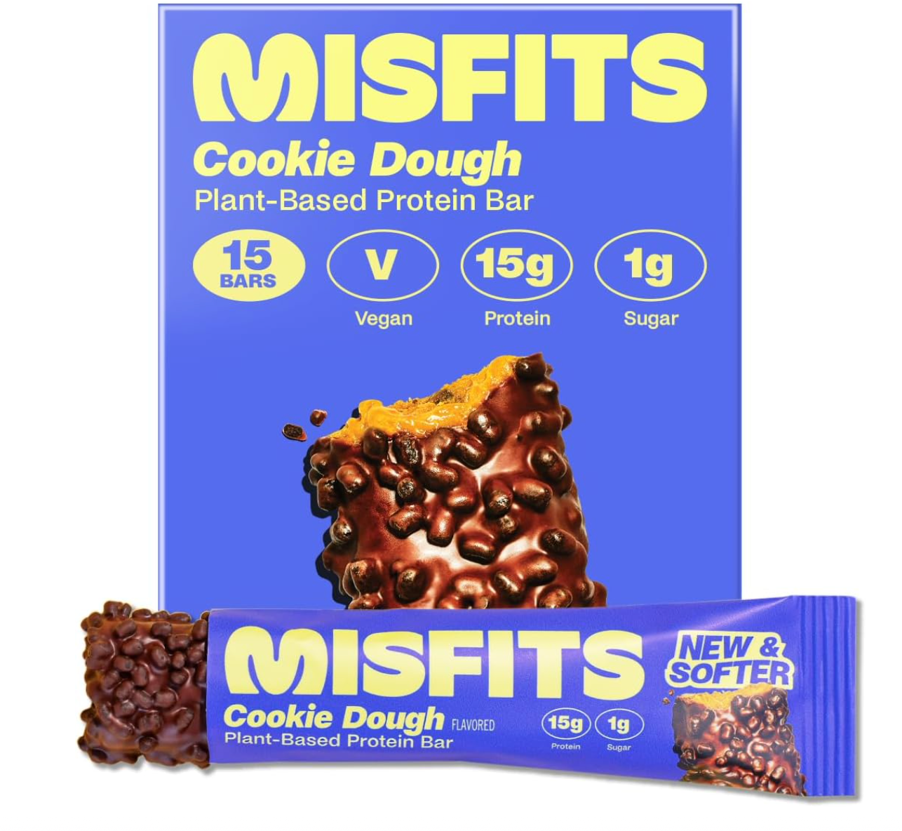 Misfits Plant-Based Protein Bar 15x50g Cookie Dough