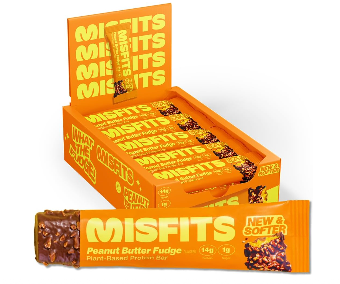 Misfits Plant-Based Protein Bar 15x50g Peanut Butter Fudge