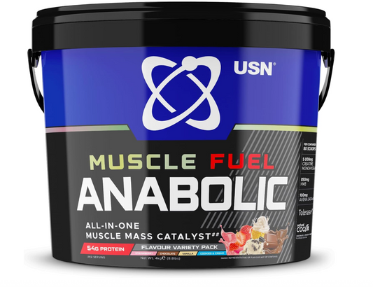 USN Muscle Fuel Anabolic Variety Pack 4kg Cookies and Cream/Choc/Strawb/Vanilla