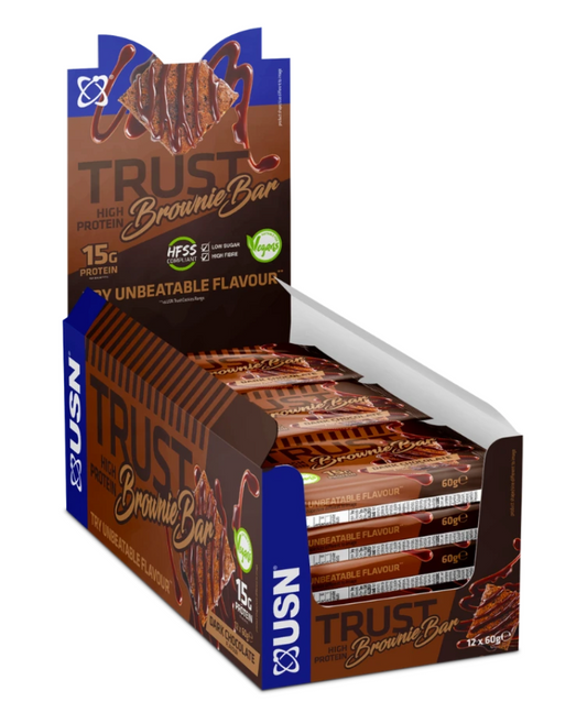 USN Trust Vegan Brownie 12x60g Dark Chocolate