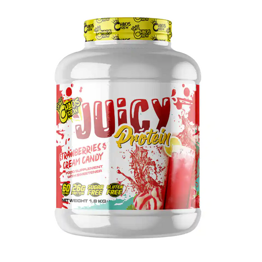 Chaos Crew Juicy Protein 1.8kg Strawberries and Cream Candy