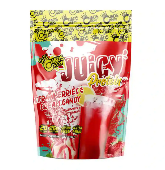 Chaos Crew Juicy Protein 600g Strawberries and Cream Candy
