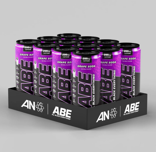 Applied Nutrition ABE (All Black Everything) Carbonated Can 12x330ml American Grape Soda