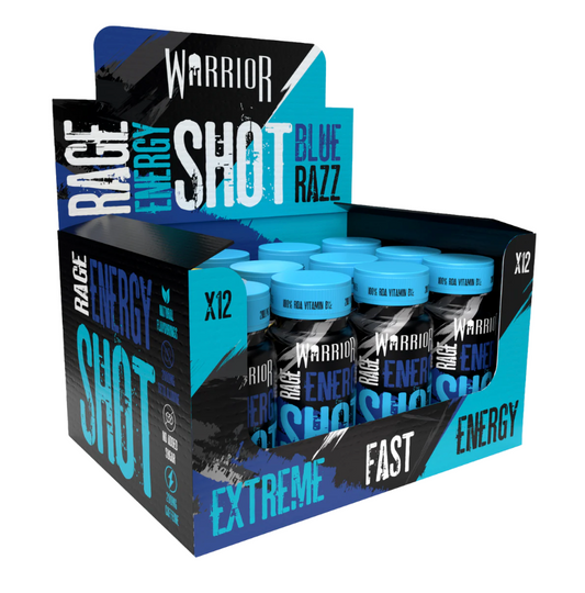 Warrior RAGE Energy Shots 12x60ml Blue Raspberry