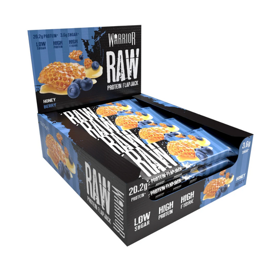 Warrior Raw Protein Flapjack 12x75g Honey Berry