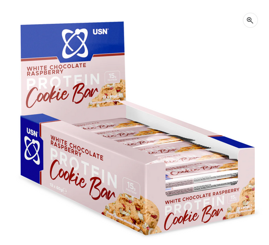 USN Trust Cookie Bars 12x60g White Chocolate and Raspberry