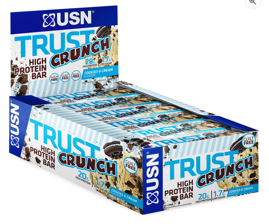 USN Trust Crunch Bars 12x60g Cookies & Cream